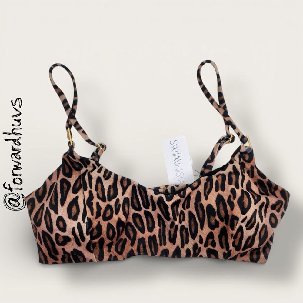 Swiminista Play Top Leopard Print Adjustable Bikini Top M